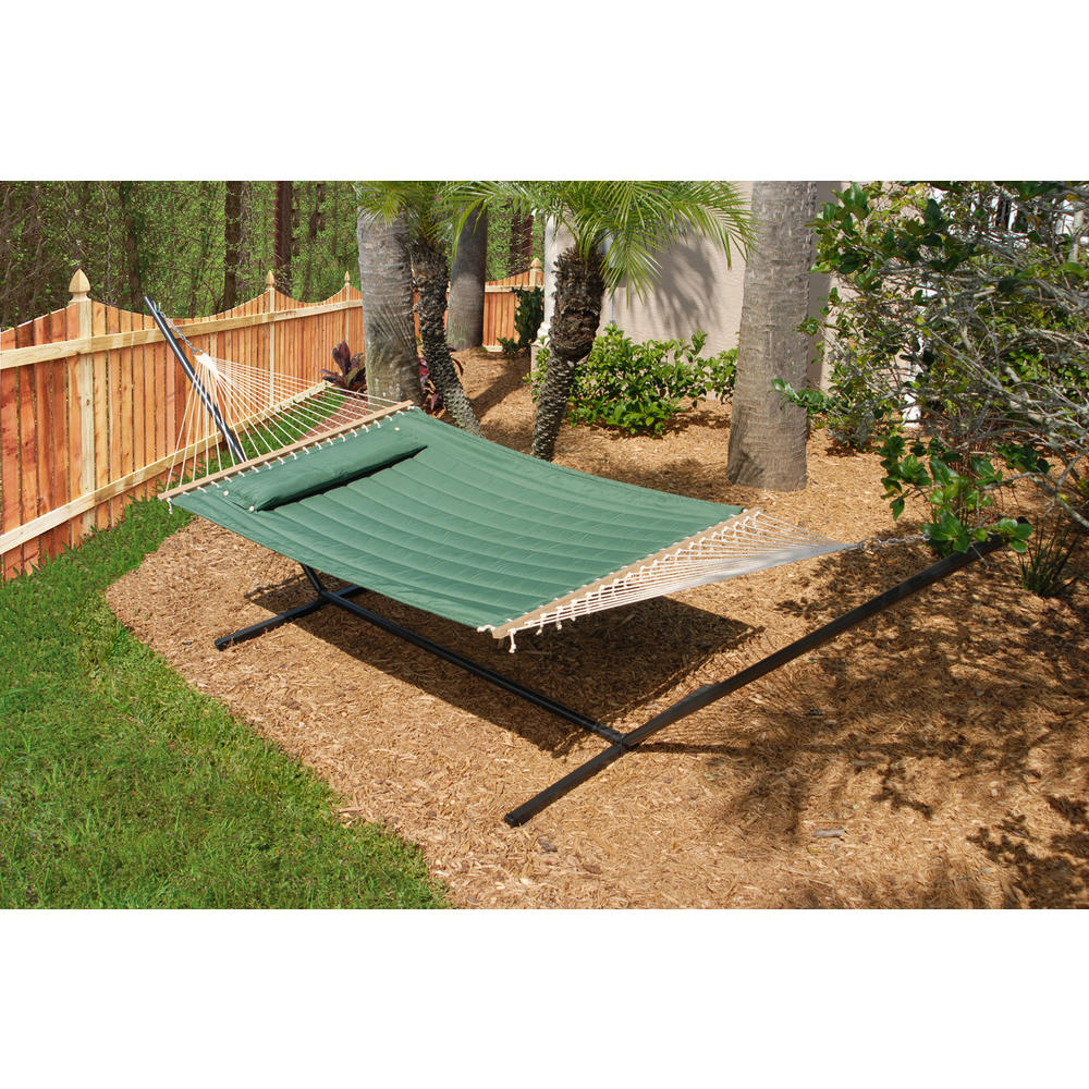 Smart Garden Monte Carlo Double Quilted Hammock - Elm Green (stand sold seperately)