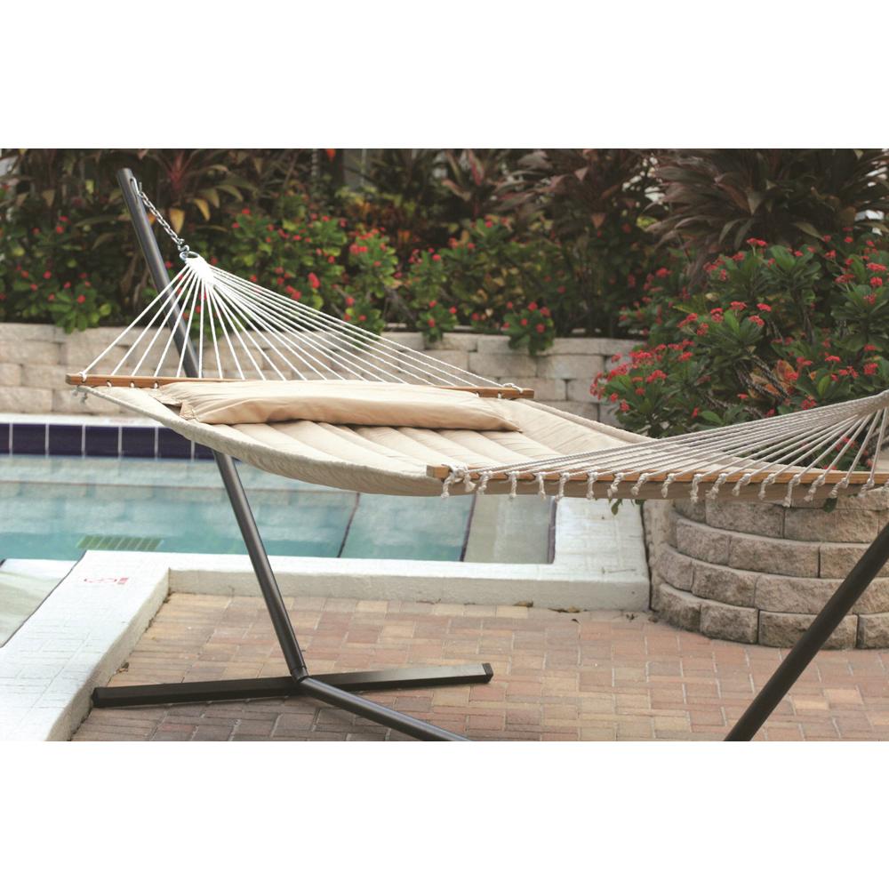 Smart Living Monte Carlo Double Wide Cushioned Poly Hammock - Taupe (stand sold separately)