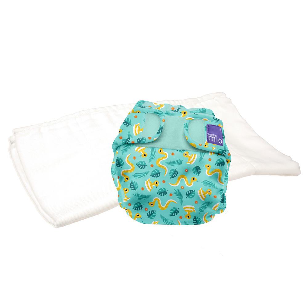 Bambino Mio Miosoft two-piece diaper (trial pack), jungle snake, size 2 (21lbs+)