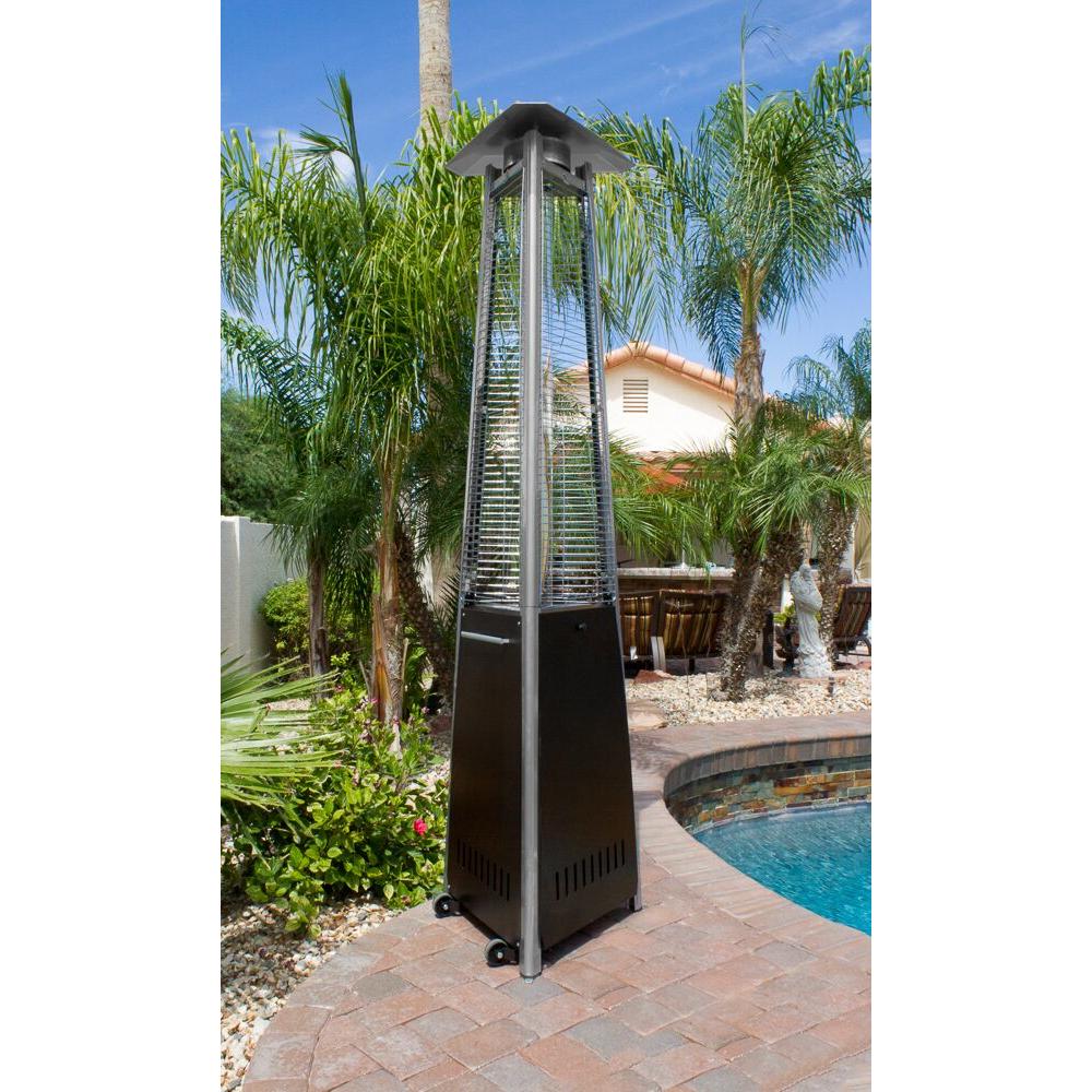 Hiland Tall Commercial Glass Tube Hammered Bronze Patio Heater