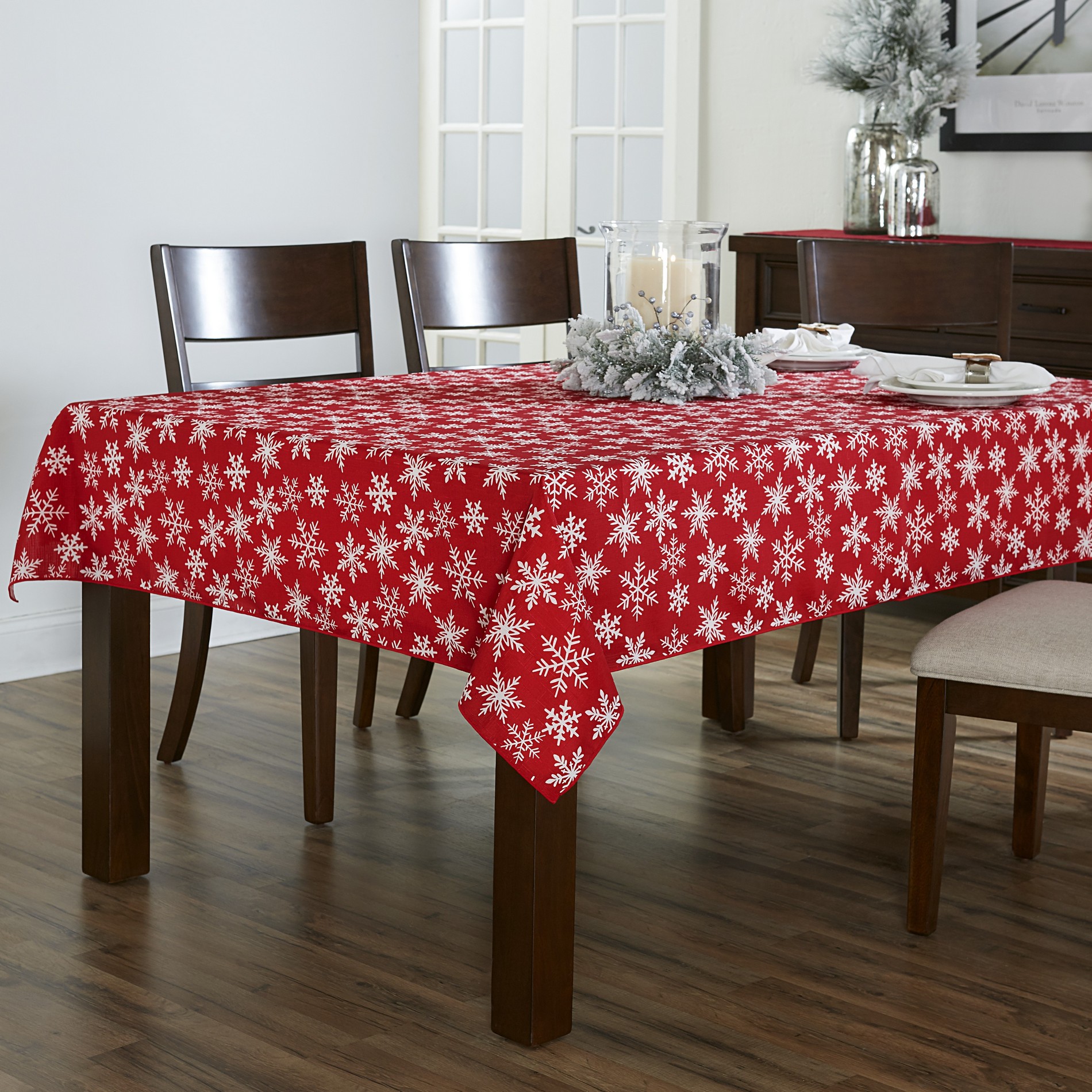 Trim A Home&reg; Heat Transfer Tablecloth - Snowflake