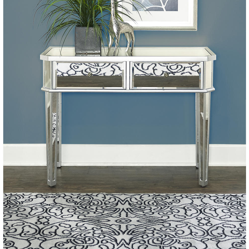 L Powell Mirrored Console with "Silver" Wood