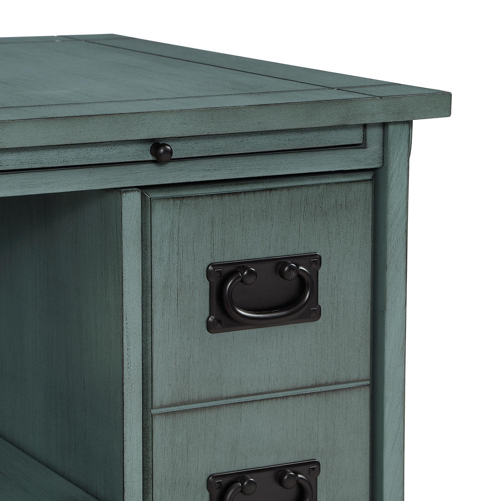 L Powell Parnell Side Table Teal