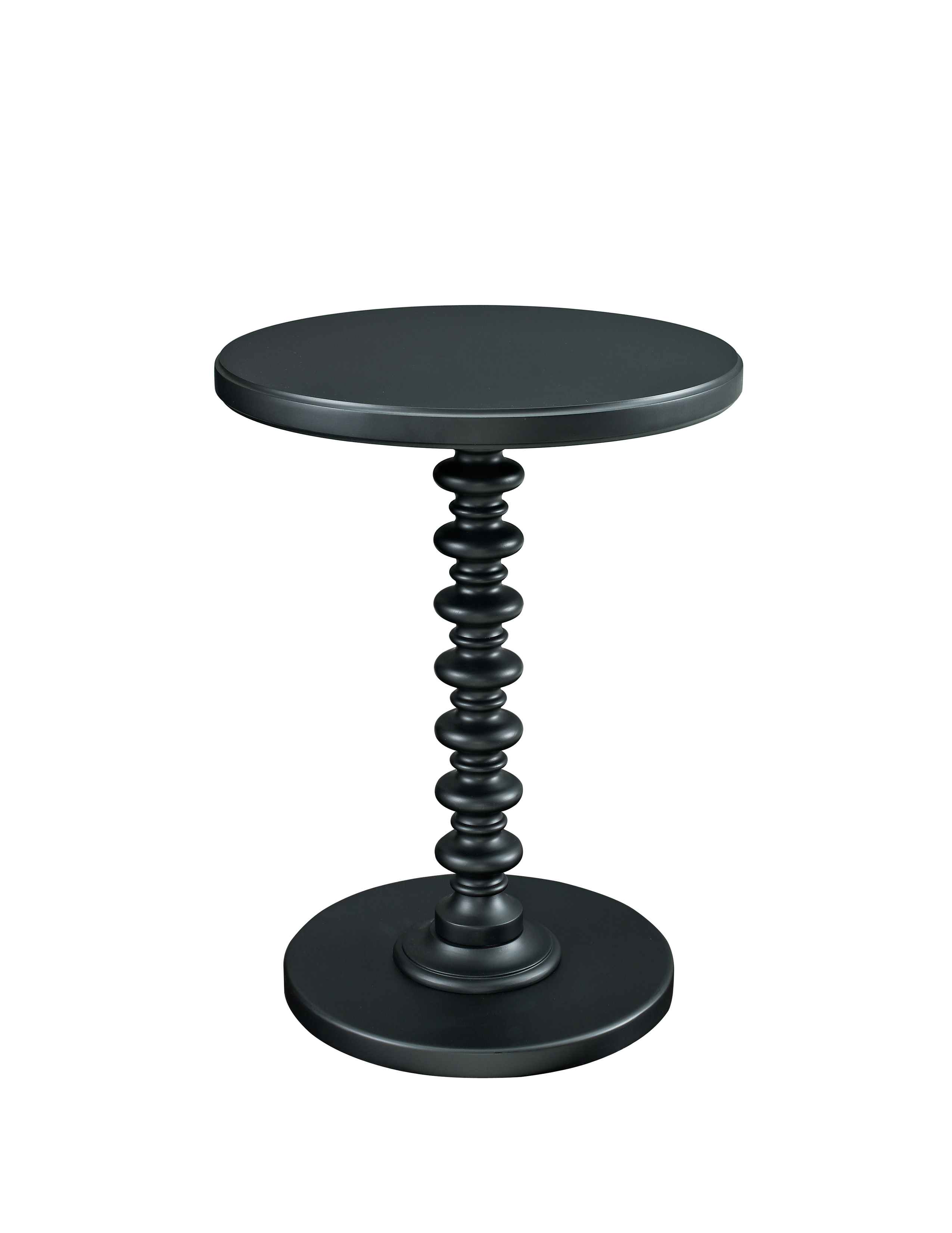 L Powell Black Round Spindle Table