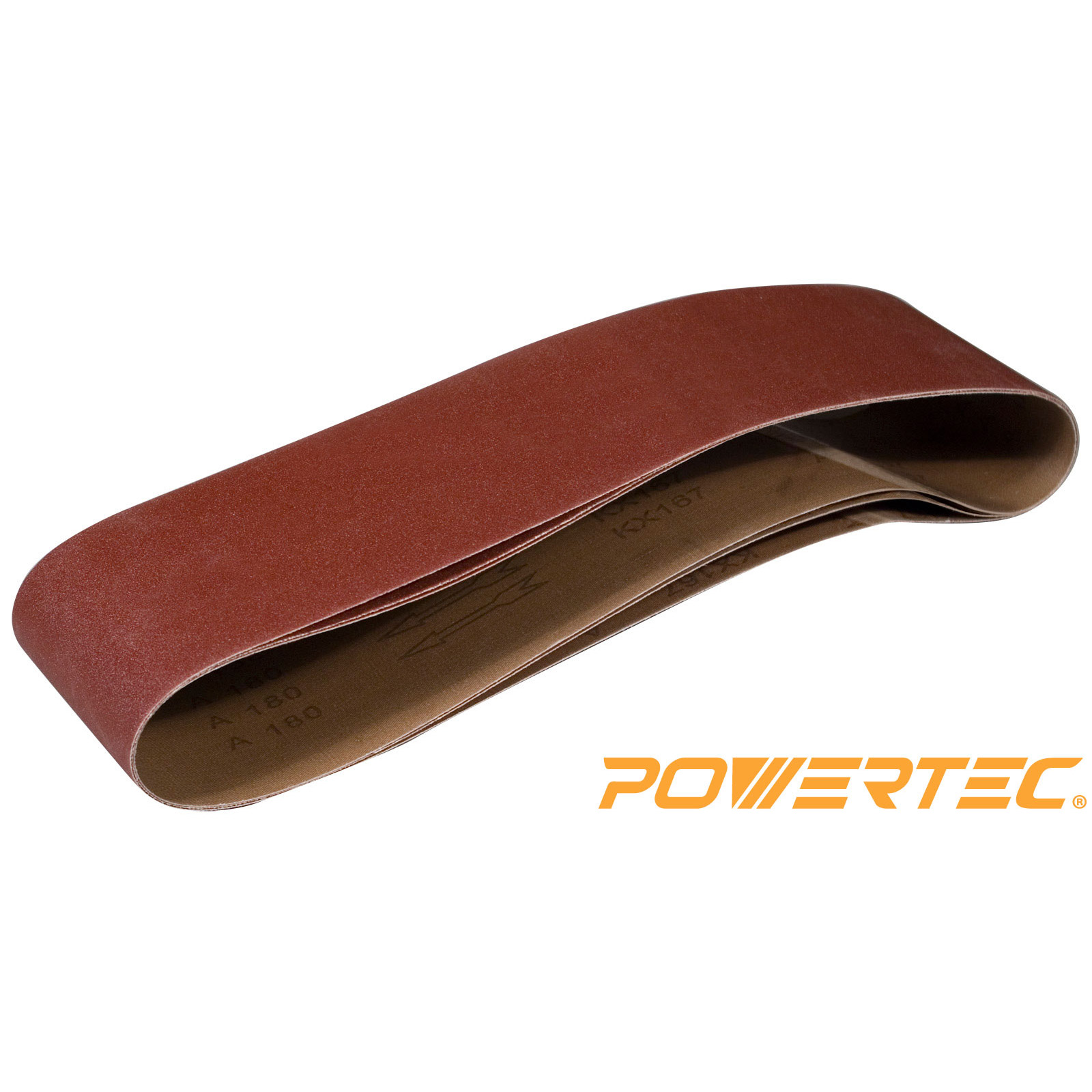 Powertec 110213 6-Inch x 48-Inch 120 Grit Aluminum Oxide Sanding Belt, 3-Pack