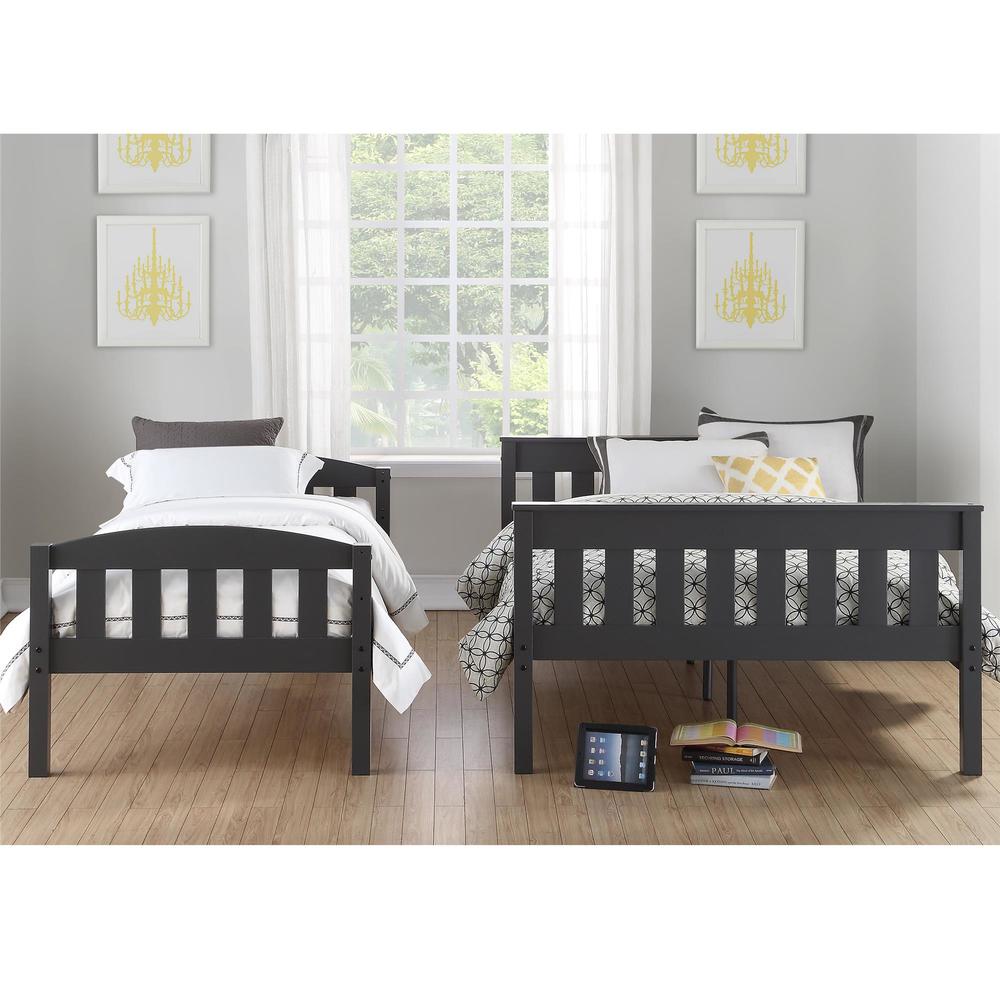 Dorel Home Furnishings Airlie Slate Gray Twin over Full Bunk Bed