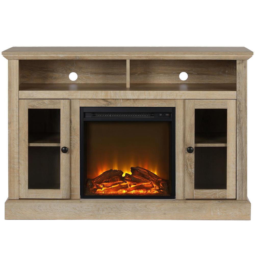 Dorel Home Furnishings Chicago Natural Electric Fireplace TV Console