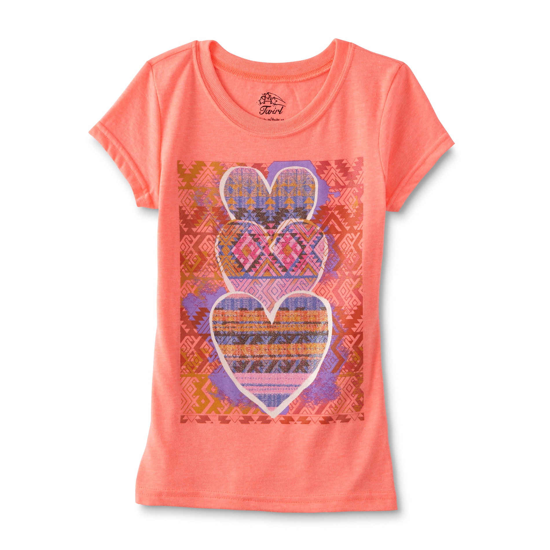 Route 66 Girls' Graphic T-Shirt - Tribal Hearts