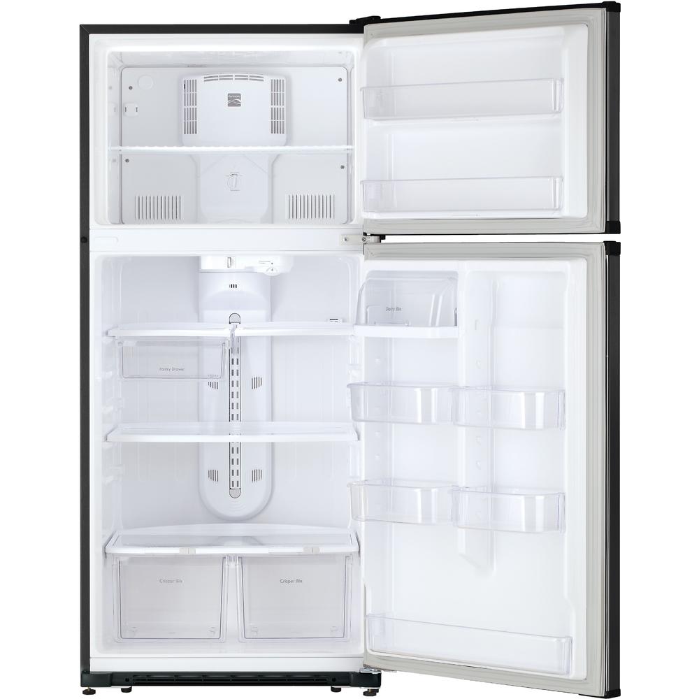 Kenmore 69339 18 cu ft Top-Freezer Refrigerator with Glass Shelves and Deli Drawer - Black