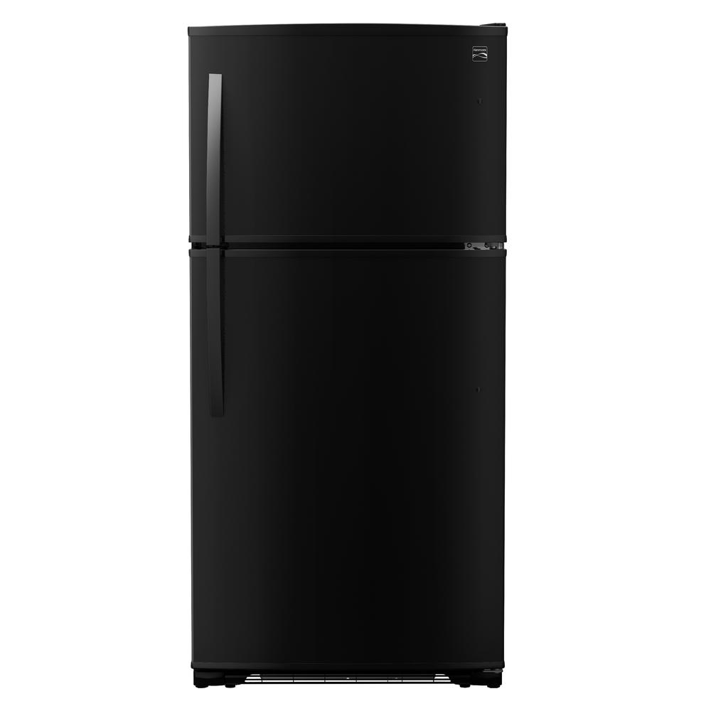 Kenmore 60619 18 cu. ft. Top Freezer Refrigerator with Deli Bin and Glass Shelves - Black