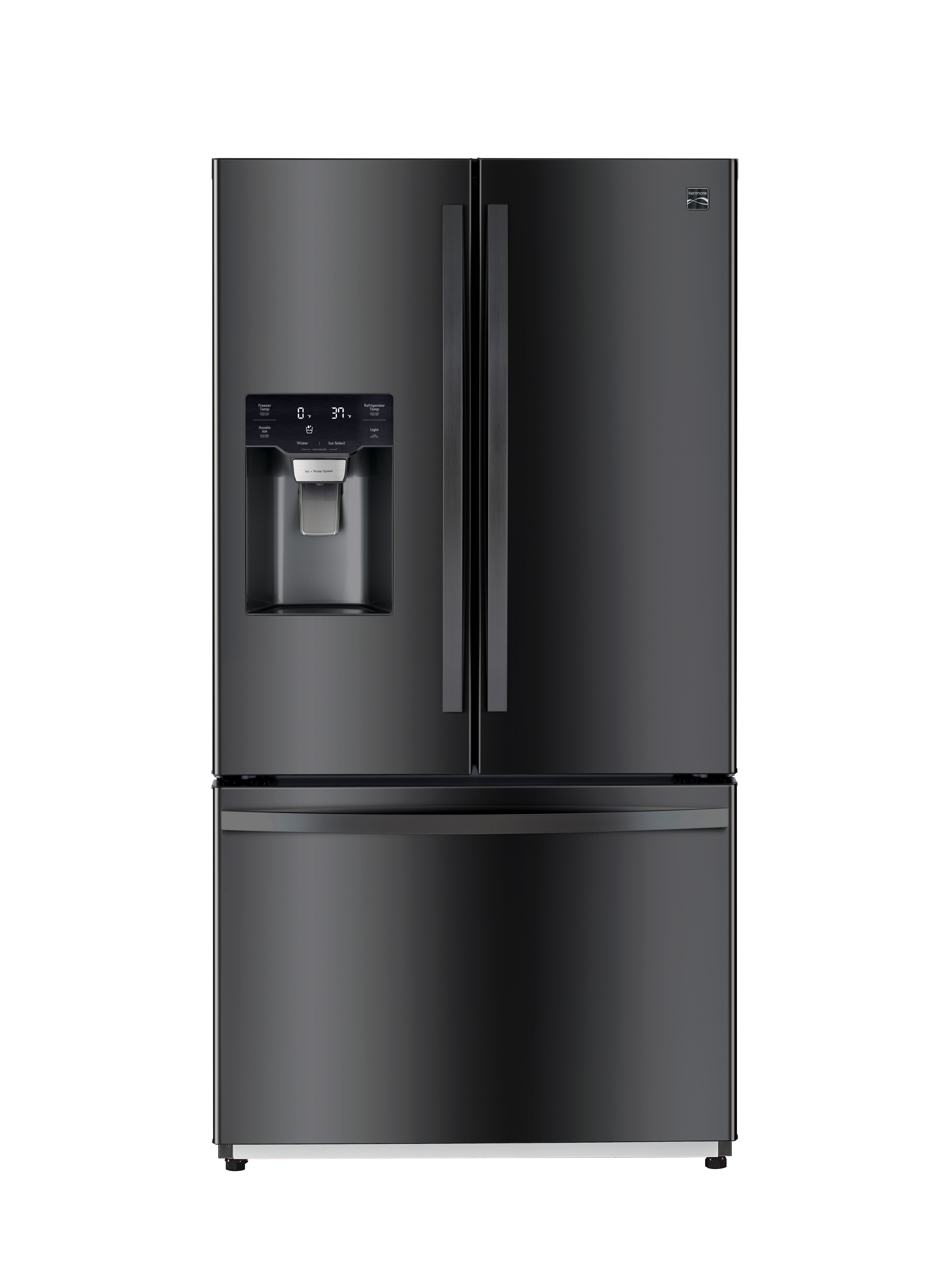 Kenmore 75507 French Door Refrigerator with Dual Ice Makers - Stainless Steel 25.5 cu. ft Black