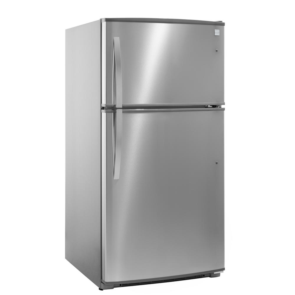 Kenmore 70715 18 cu. ft. ENERGY STAR Top Freezer Refrigerator with Ice Maker Pre-Installed - Finger Print Resistant Stainless Steel
