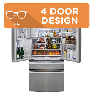 Kenmore Elite 72695 29 5 Cu Ft 4 Door Smart French Door Refrigerator Fingerprint Resistant Stainless Steel