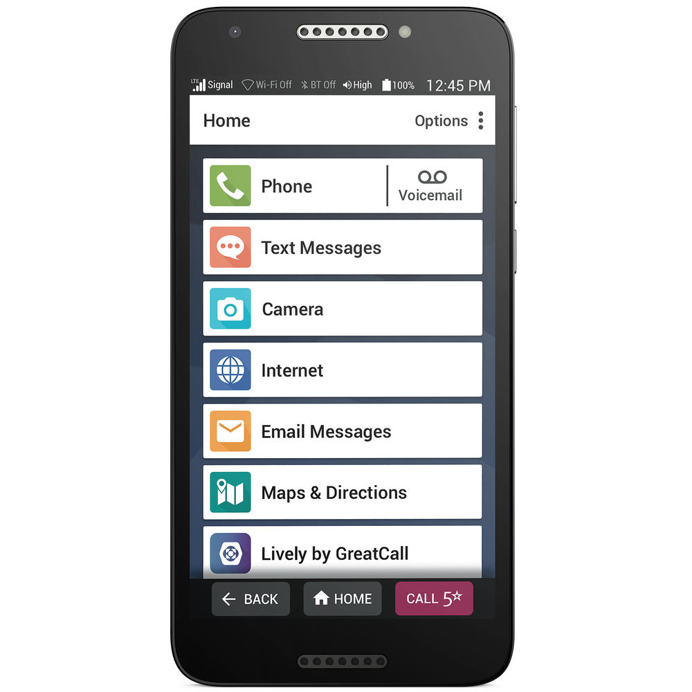 Greatcall Jitterbug Smart2 No-Contract Easy-to-Use 5.5" Smartphone for Seniors