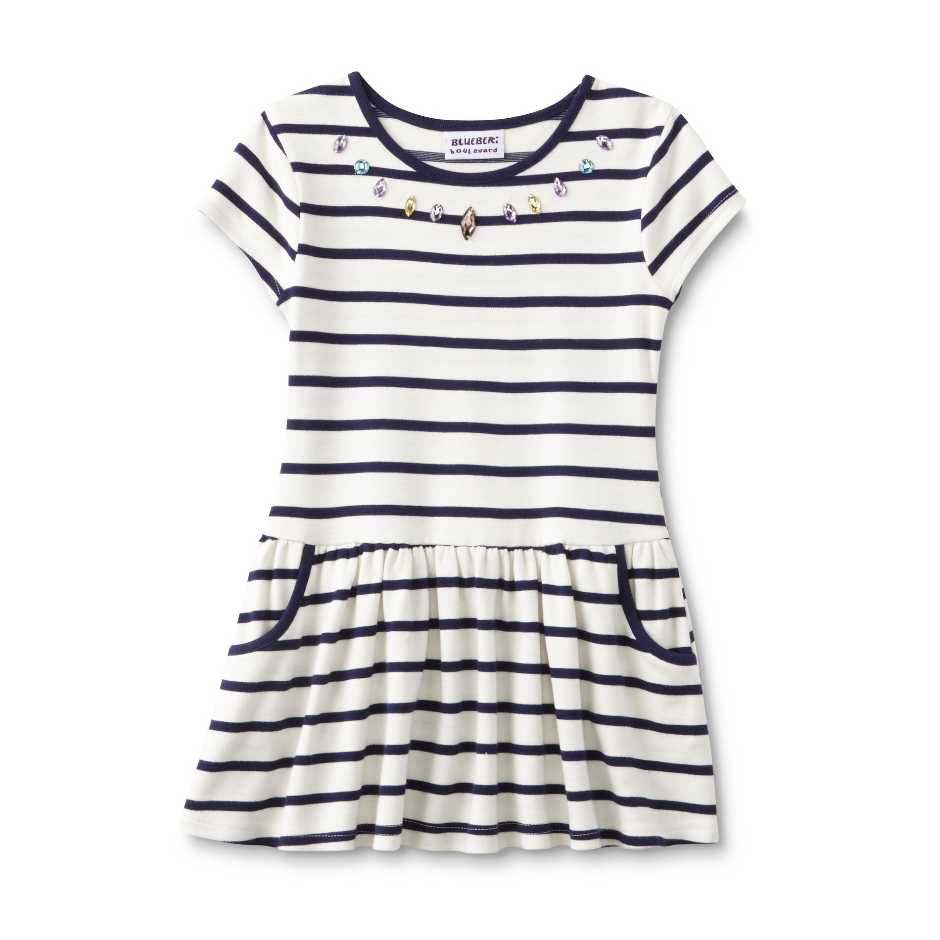 Blueberi Boulevard Infant & Toddler Girl's Embellished Dress - Striped
