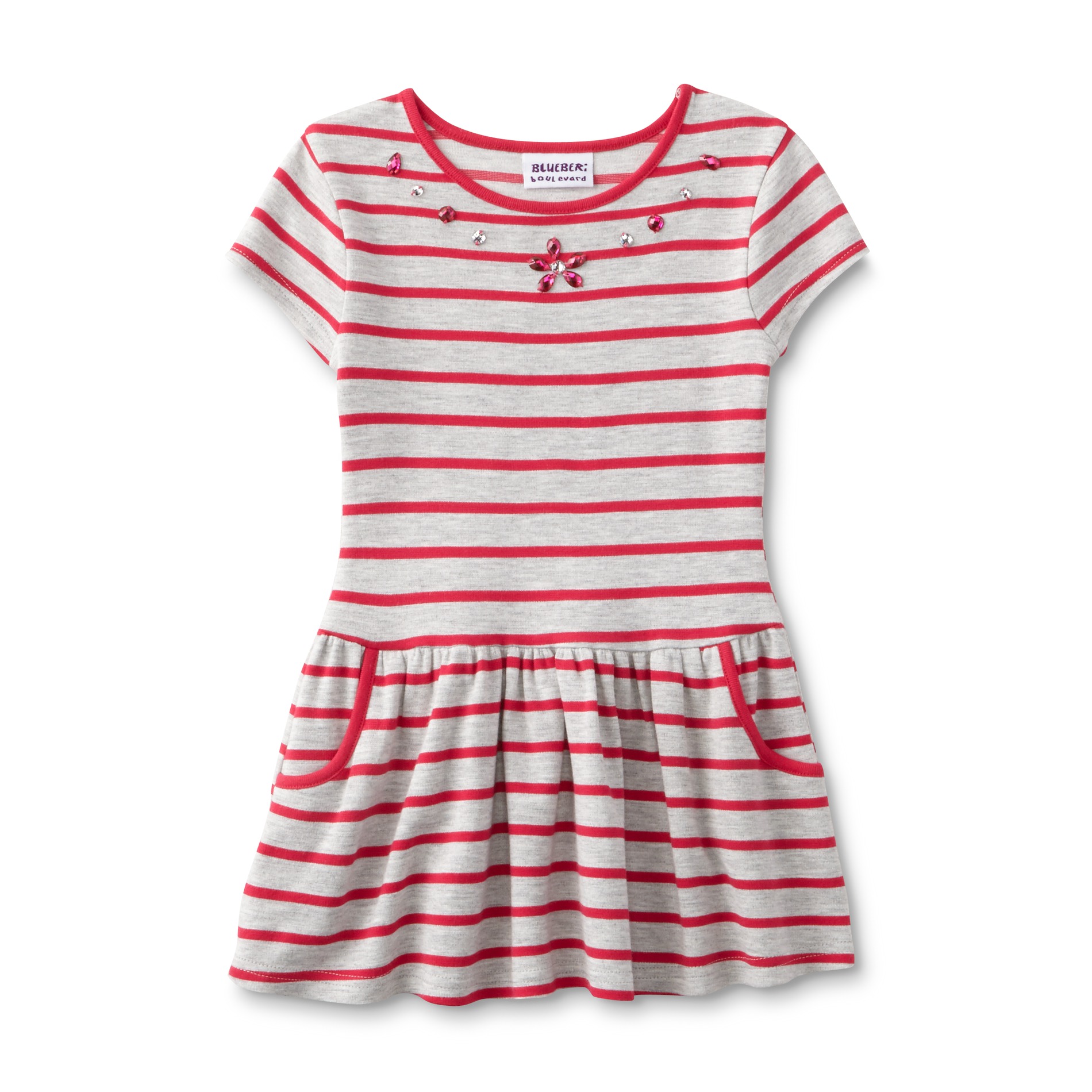 Blueberi Boulevard Infant & Toddler Girl's Embellished Dress - Striped