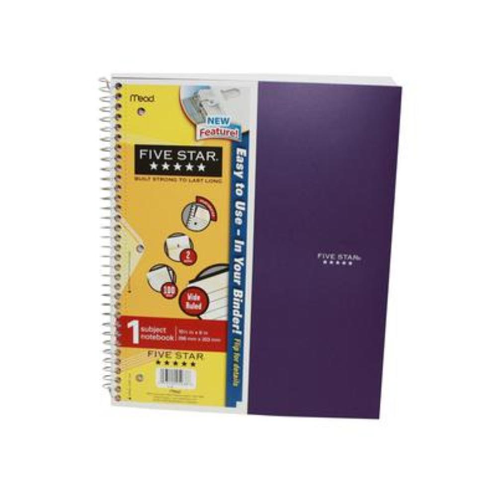 Mead Five Star Gray Wide Ruled 1 Subject Spiral Notebook 100 Sheets - 10.5 x 8 in.