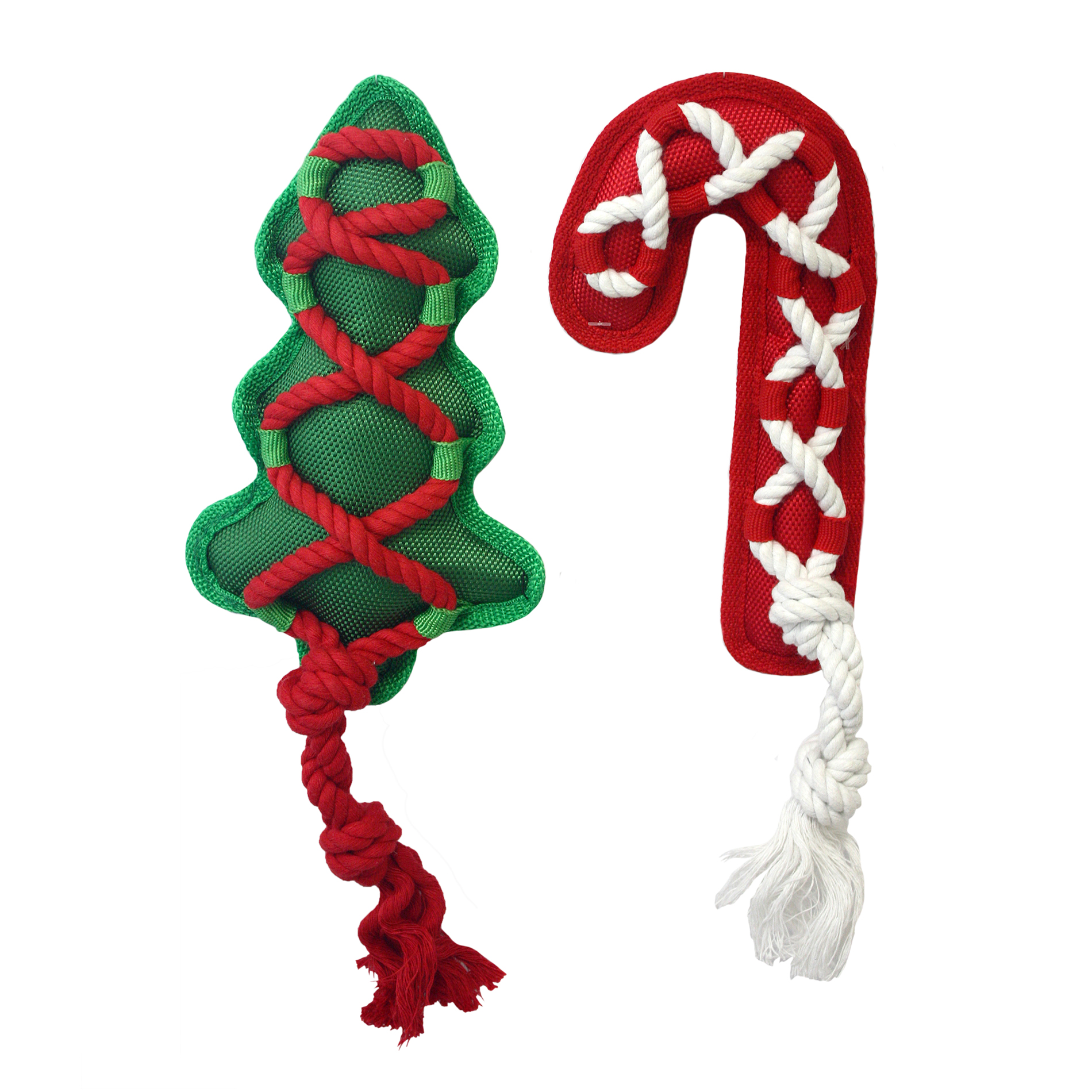 Champion Breed Holiday Rope Tree & Candy Cane Dog Toys