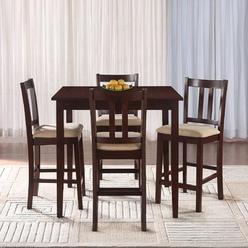 Essential Home Hayden 5-Piece Upholstered Dining Set with Rich Espresso Finish