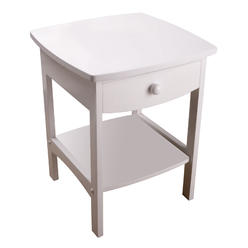 Winsome Wood 10218 Curved End Table/Nightstand w/ One Drawer in White