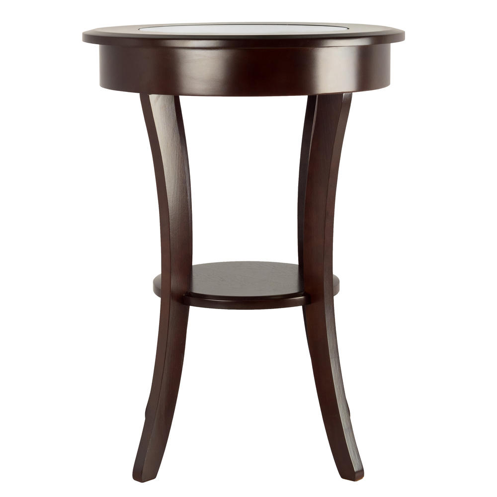 Winsome Cassie Round Accent Table with Glass