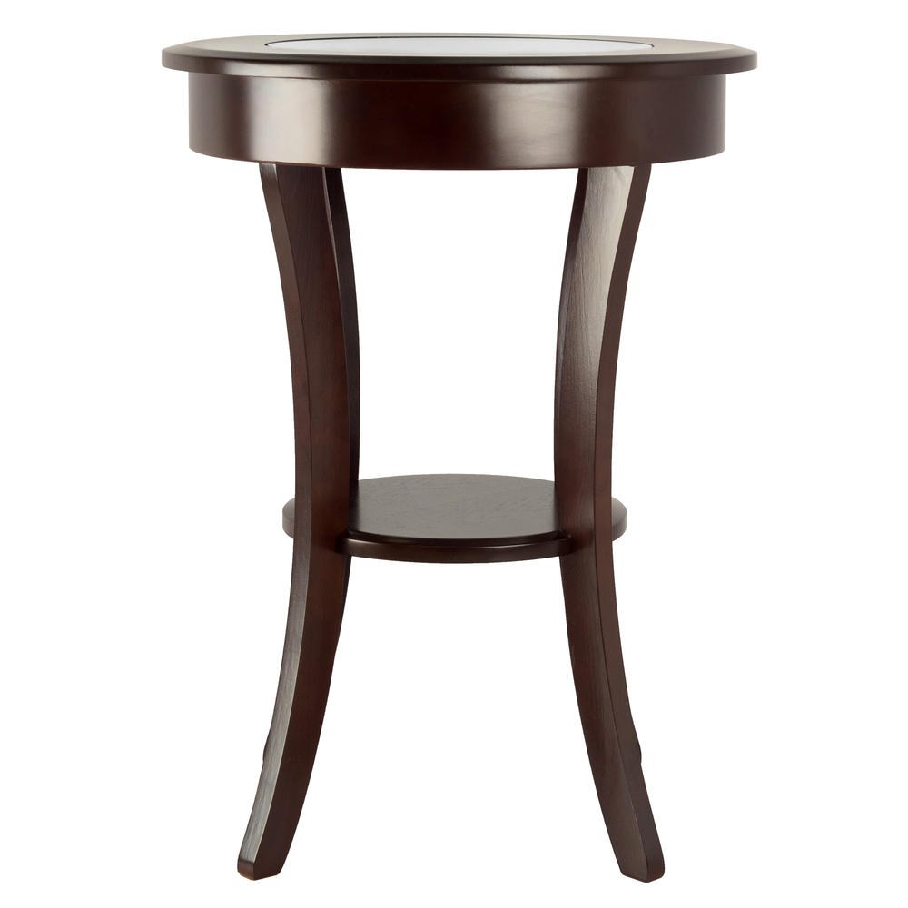 Winsome Cassie Round Accent Table with Glass