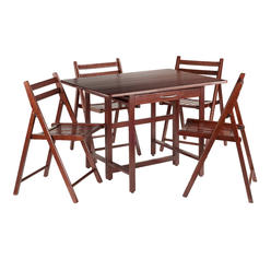 Winsome Wood Taylor 5-Pc Set Drop Leaf Table w/ 4 Folding Chairs