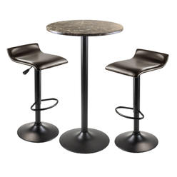 Winsome Wood Winsome Trading Inc Cora 3pc Round Pub Table with 2 Swivel Stools