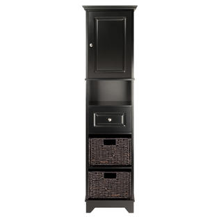 Winsome Wood Wyatt Tall Cabinet With Baskets Drawer Door