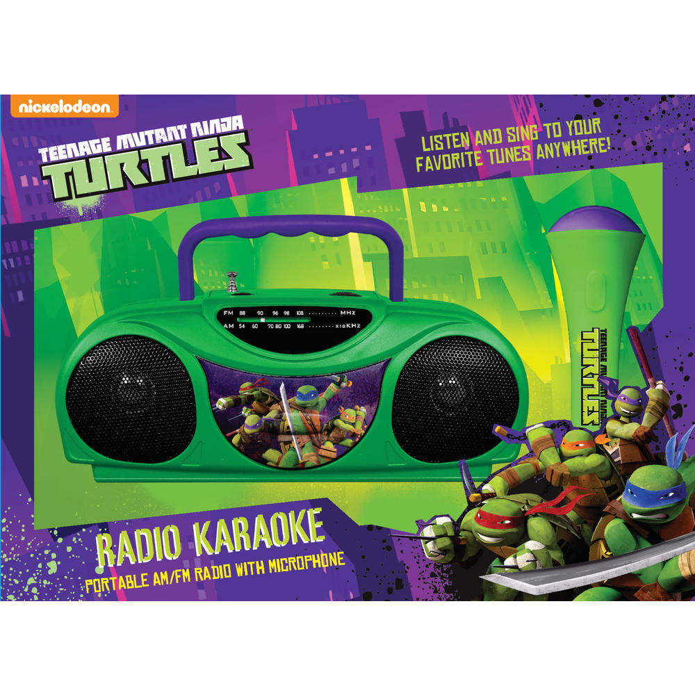 Nickelodeon AM/FM Radio Karaoke Machine - TMNT Teenage Mutant Ninja Turtles