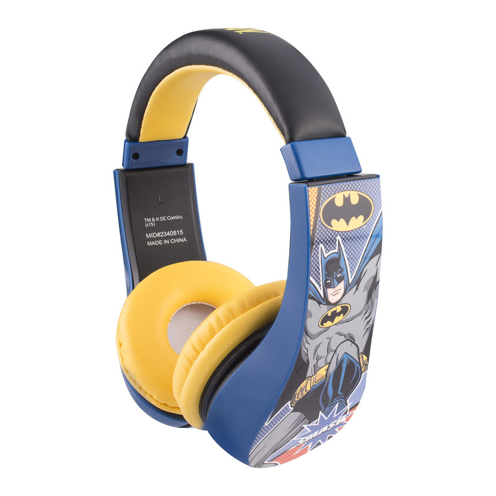 Sakar Batman Kids Friendly Cushioned Headphones with Volume Limiter