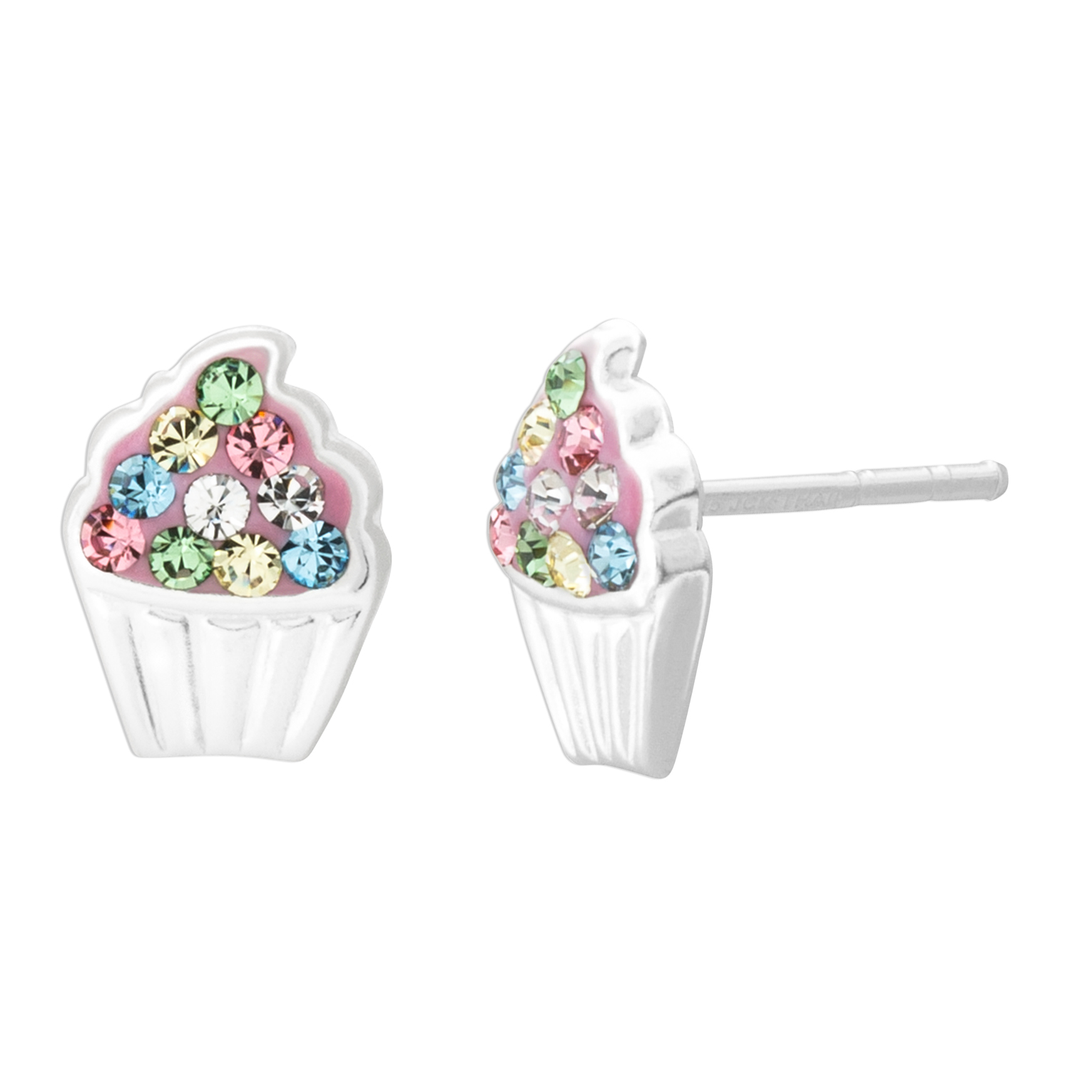 Multi-Color Crystal Cupcake Earrings
