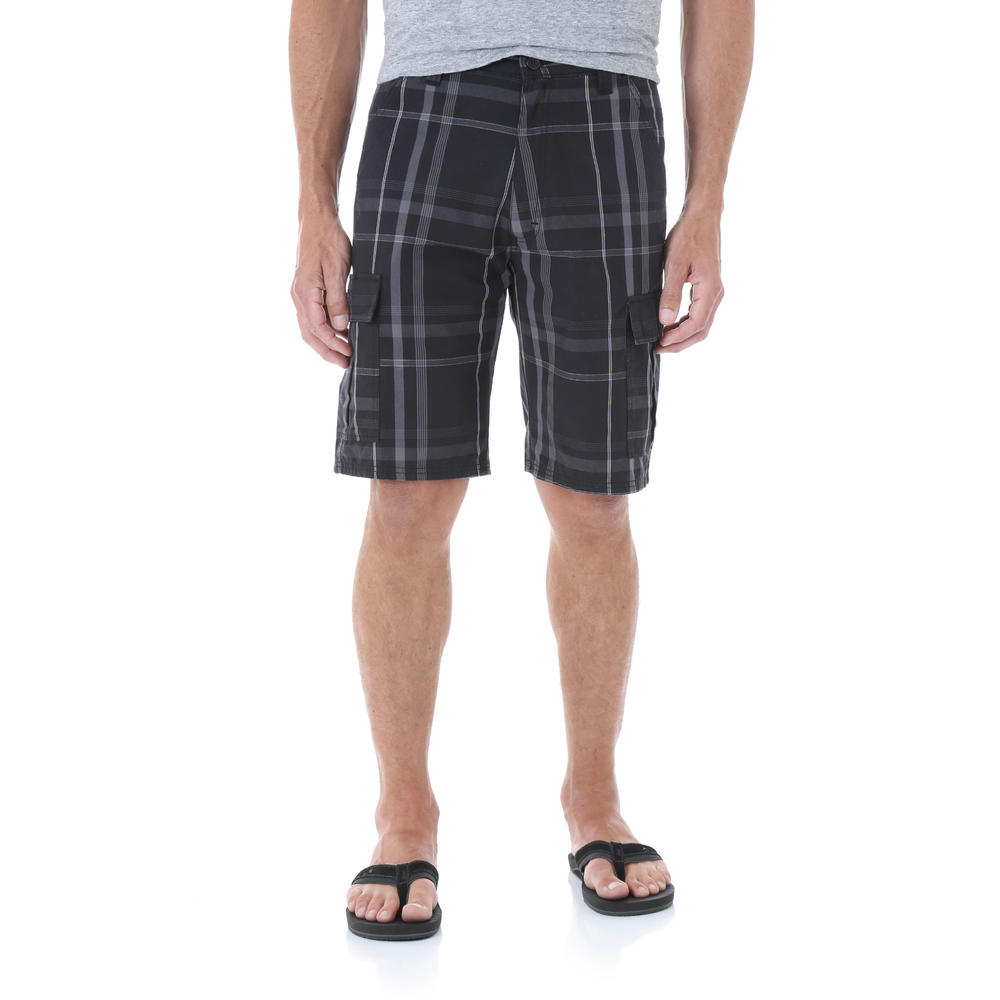 Wrangler Men's Big & Tall Twill Cargo Shorts - Plaid