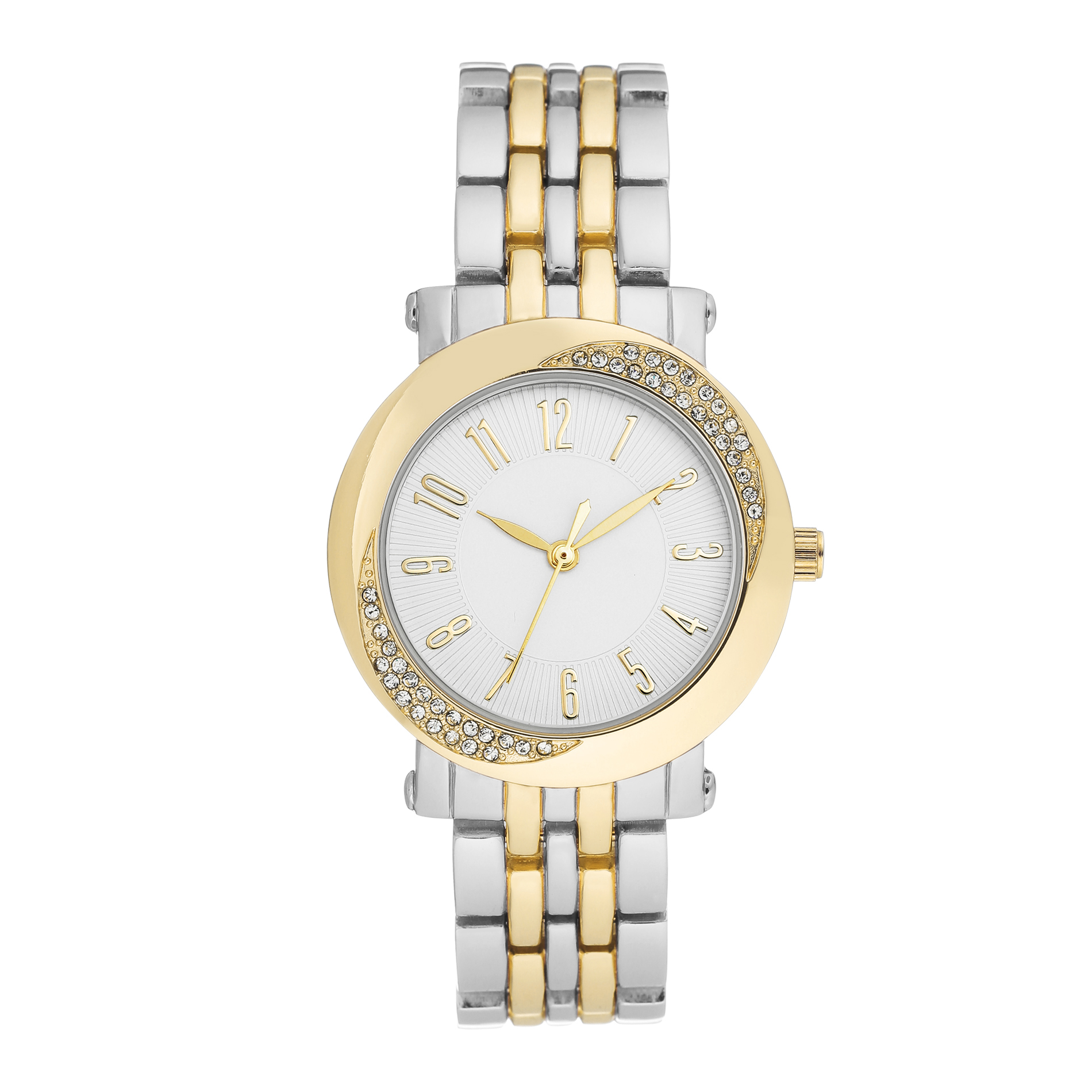 Attention Two Tone Crystal Bracelet Watch
