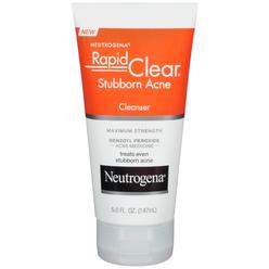 Neutrogena Rapid Clear Stubborn Acne Face Wash with 10% Benzoyl Peroxide Acne Treatment Medicine, Daily Facial Cleanser to Reduc