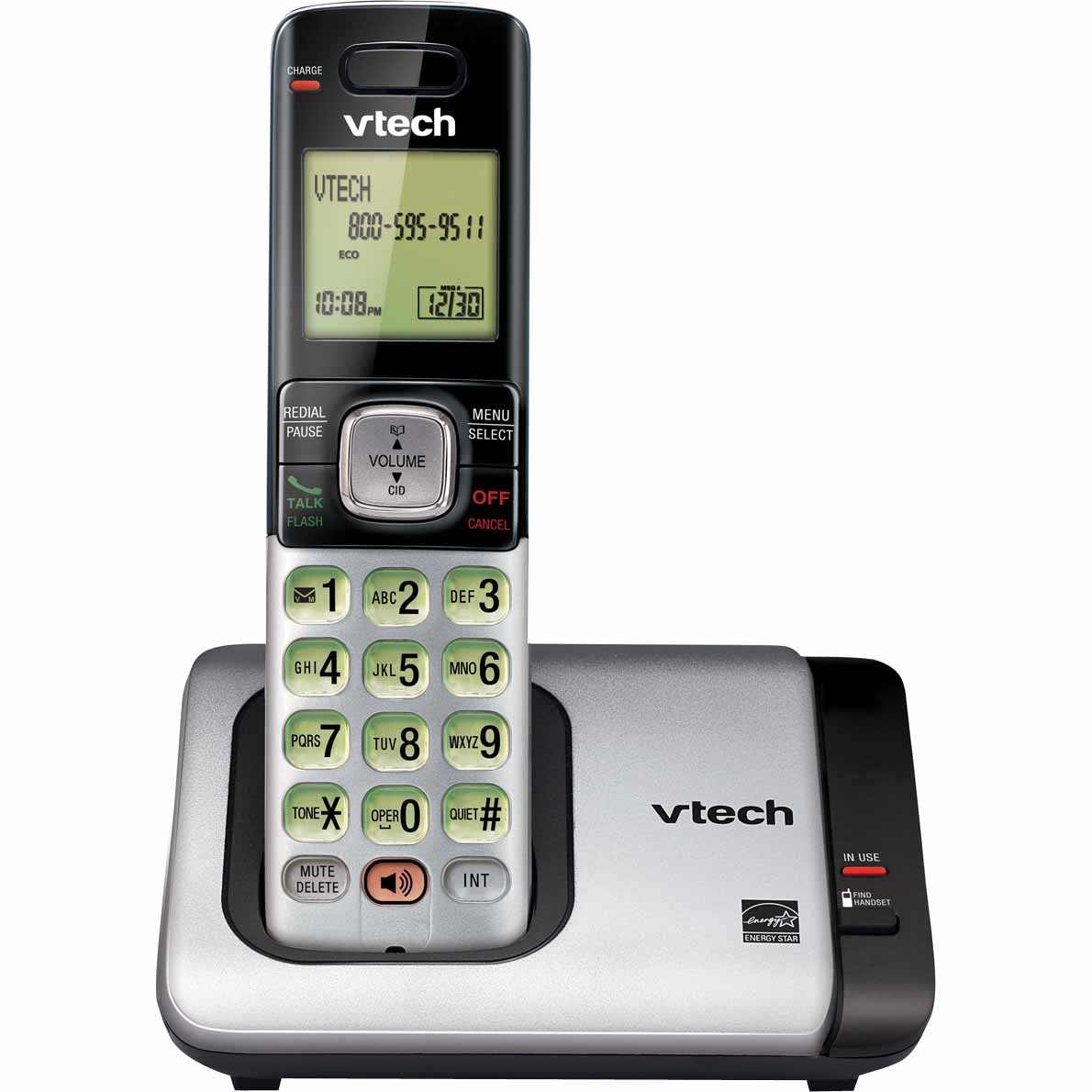 VTech CS6719 DECT 6.0 Expandable Cordless Phone with Caller ID/Call Waiting, Silver with 1 Handset, Silver/Gray VTech CS6719 DECT 6.0 Expandable Cordless Phone with Caller ID/Call Waiting, Silver with 1 Handset, Silver/Gray
