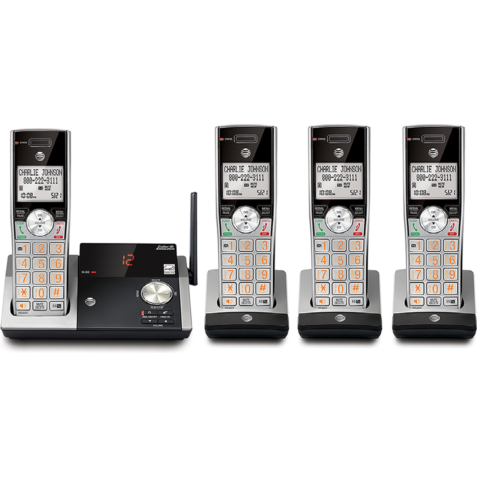 AT&T CL83507 DECT 6.0 Cordless Phone System – 5 Handsets, Answering Machine, Call Block