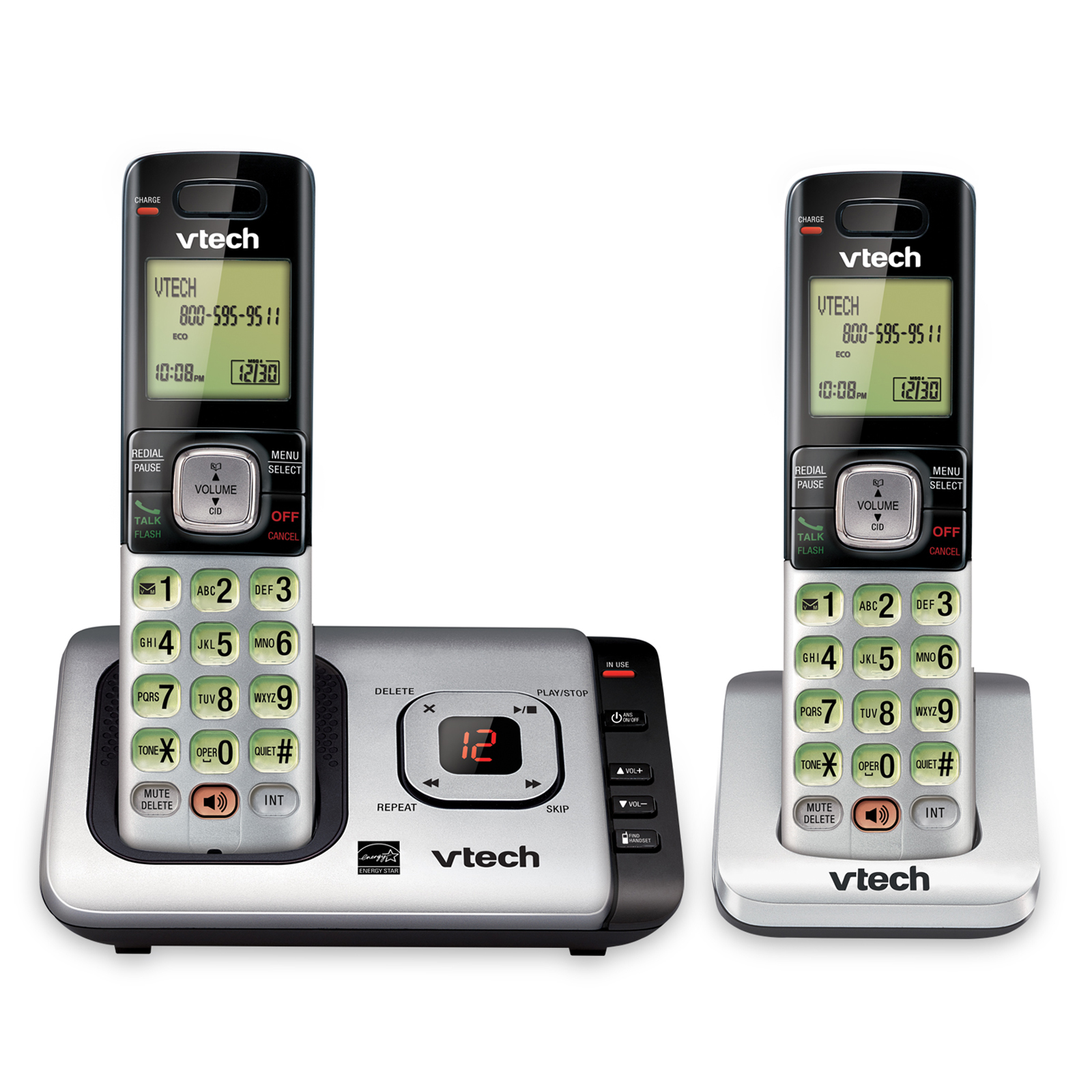 VTech CS6729-2 1 Handset Answering System with Caller ID/Call Waiting - Silver VTech CS6729-2 1 Handset Answering System with Caller ID/Call Waiting - Silver