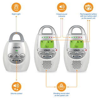 VTech DM111 Digital Audio Baby Monitor W/ 1000' Range & 5 Level