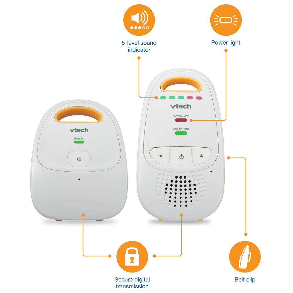 VTech Safe & Sound DM111 Digital Audio Baby Monitor with 1,000 Feet of Range and high-Quality Sound