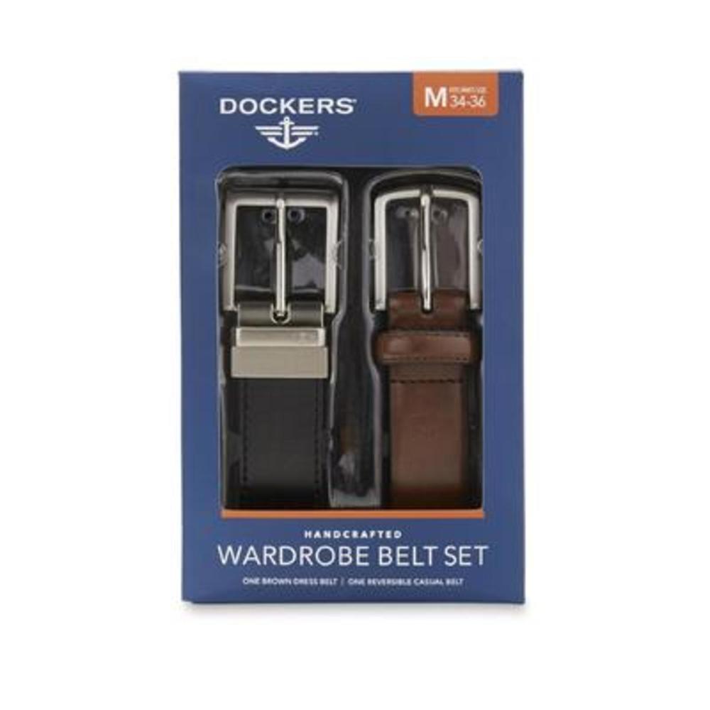Dockers Men's 2-Piece Leather Belt Set