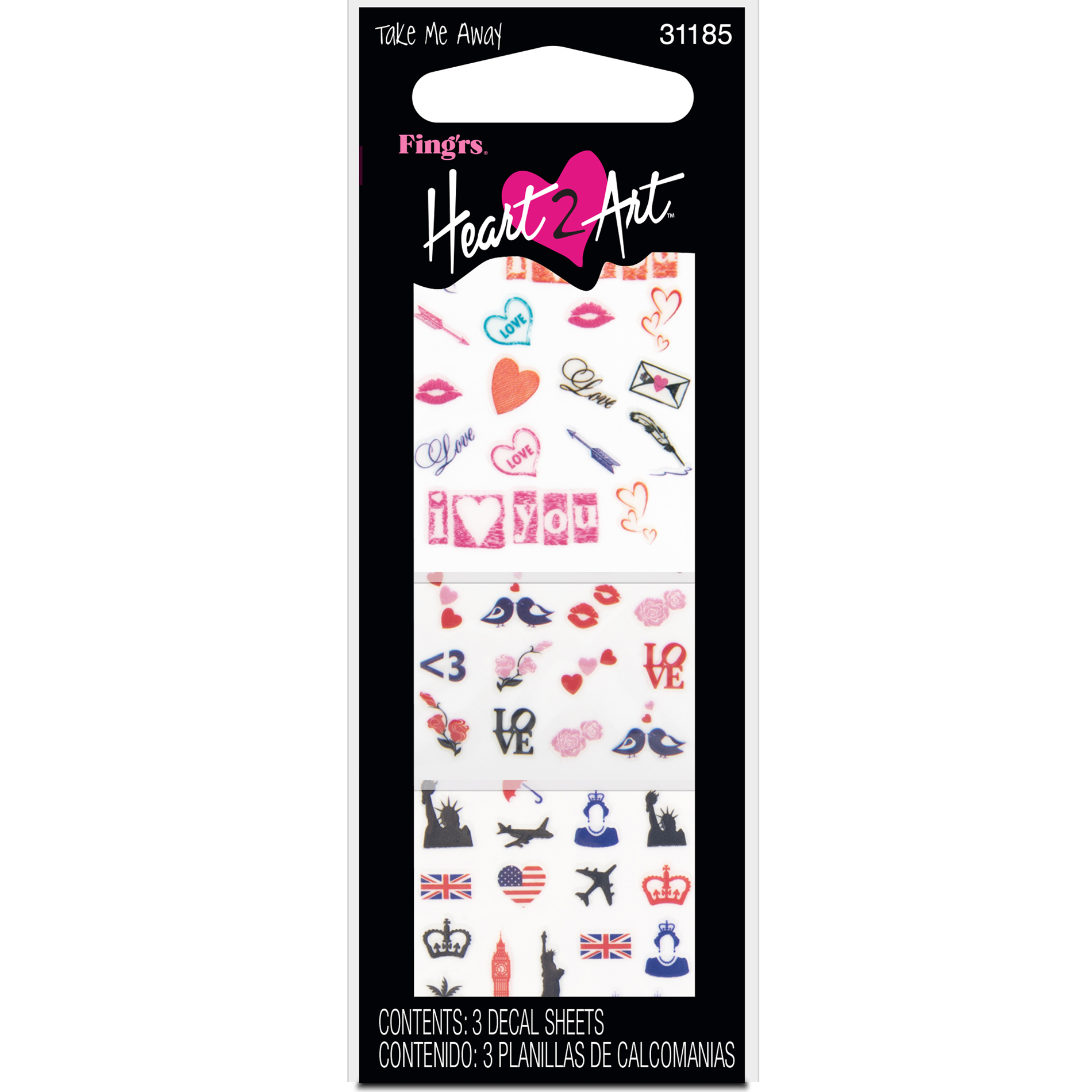 Fingrs Heart 2 Art Take Me Away Nail Decals 3 Ct.   Beauty   Nails