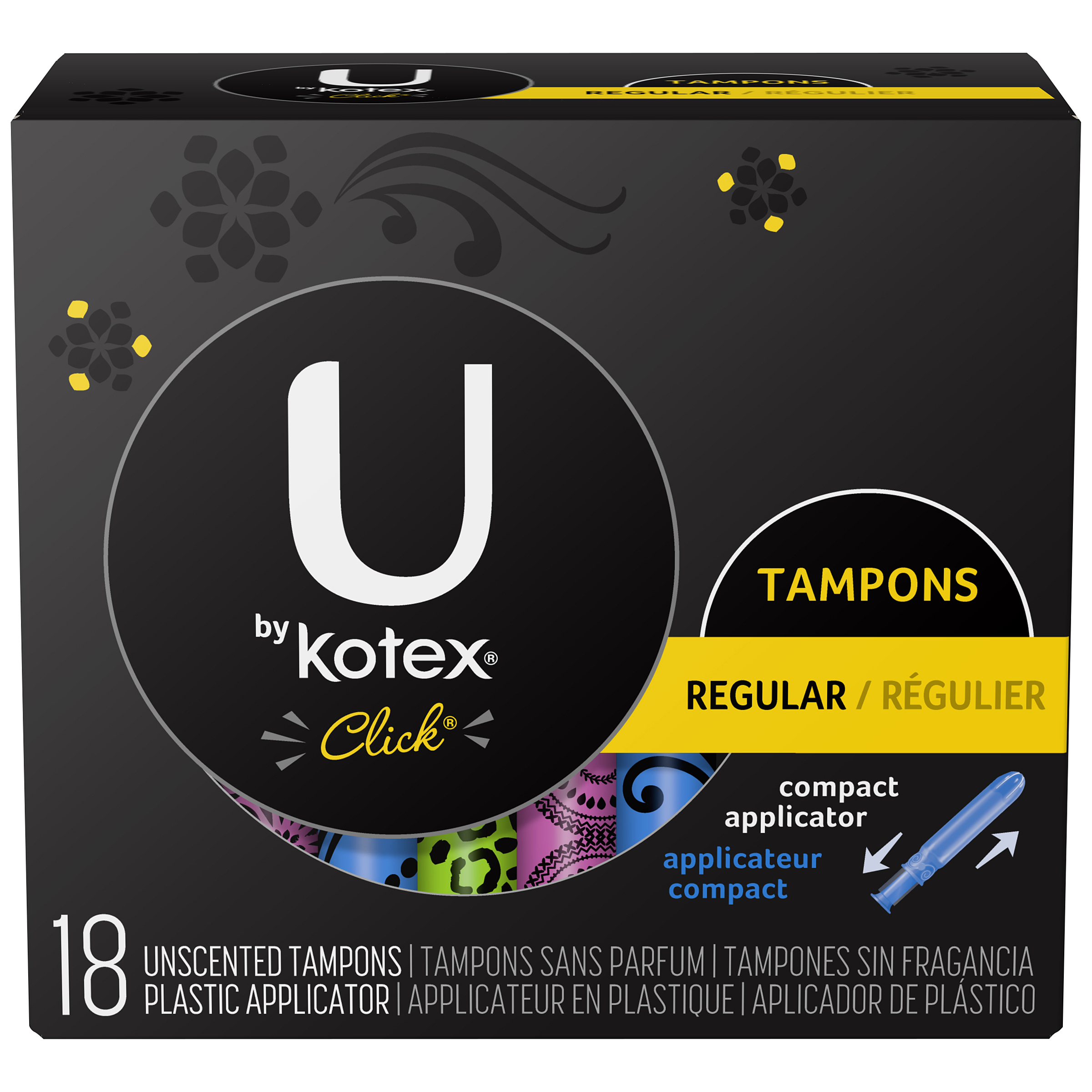 U by Kotex Click* Regular Compact Tampons, Unscented