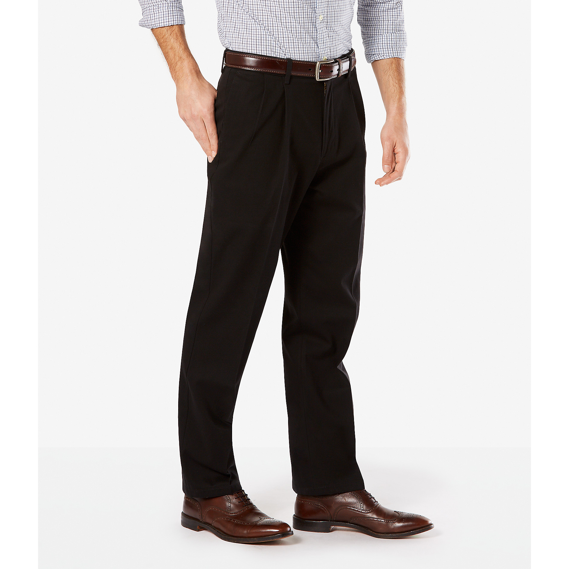 dockers signature khaki pleated pants classic fit