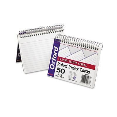 40283 Spiral Index Cards  4 x 6  50 Cards  White