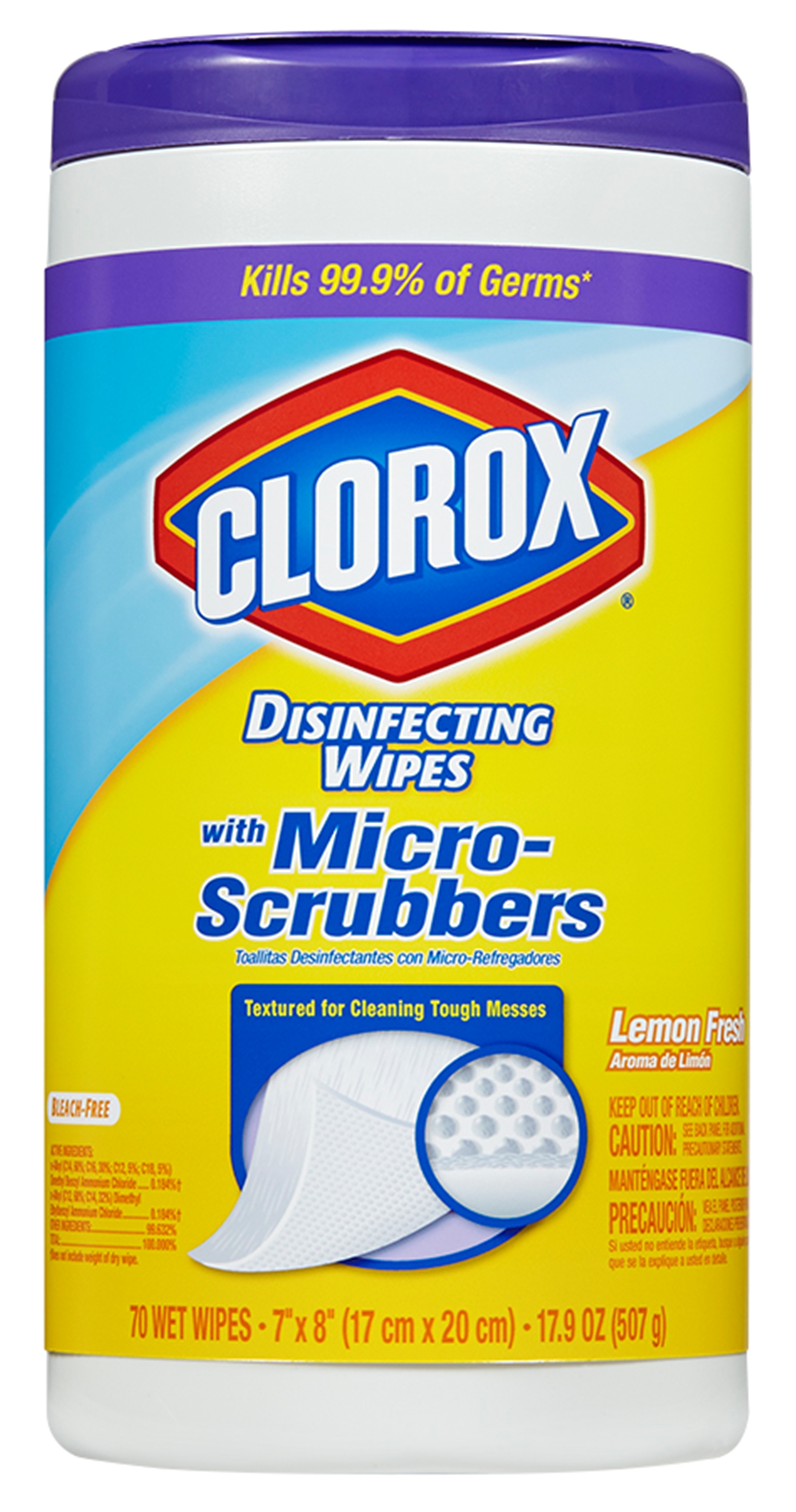 Clorox Disinfecting Wipes with MicroScrubbers Lemon Fresh 70 Ct