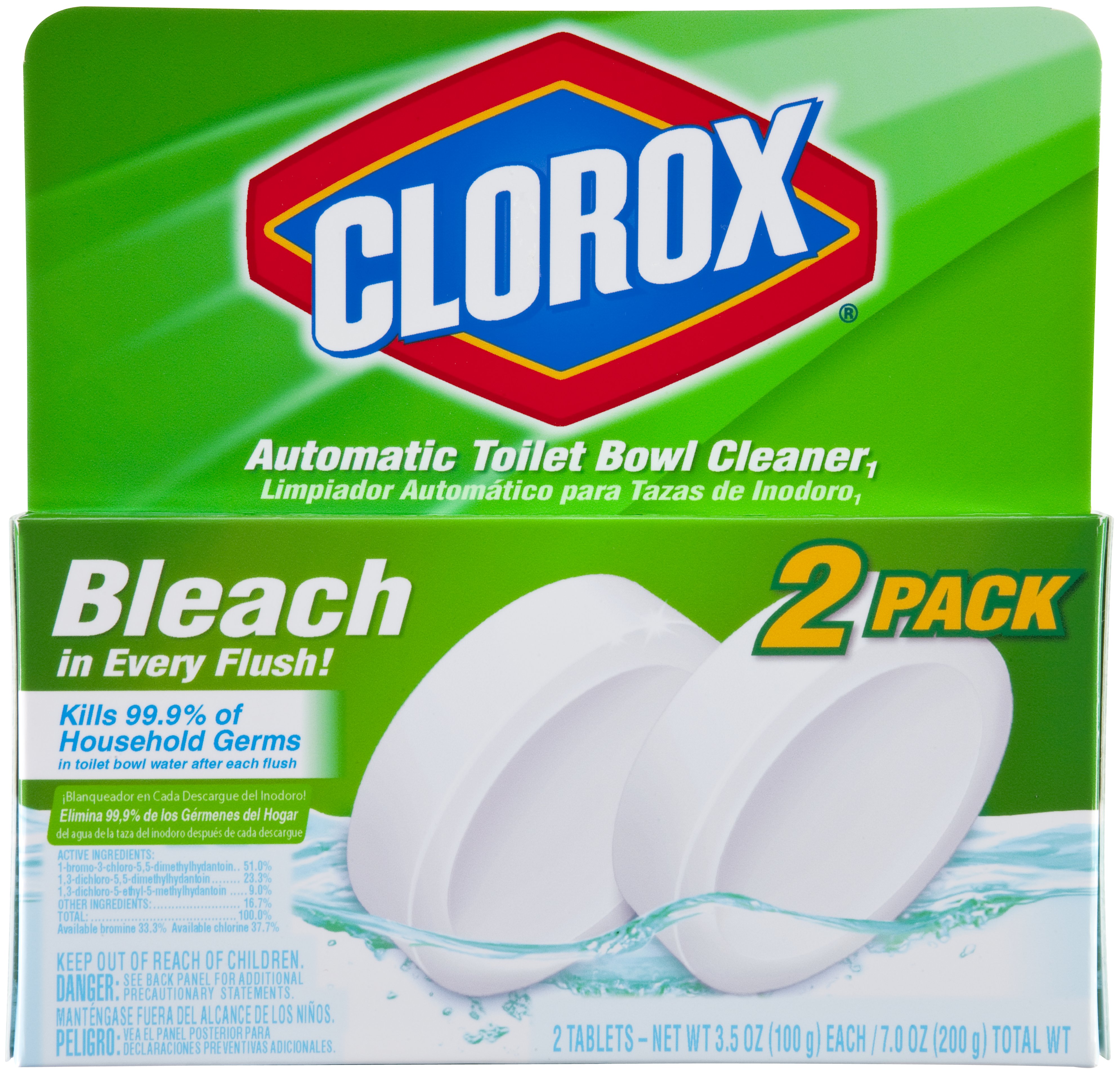 Clorox Automatic Toilet Bowl Cleaner Bleach 2 3.5 oz (100 g) Tablets