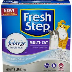 Fresh Step 02049 Cat Litter, Multi-Cat Scoopable, Scented, 14 Lbs. - Quantity 1