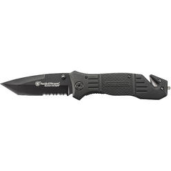 Smith Wesson Swfr2S 8In High Carbon Ss Folding Knife With 33In Tanto Point Serrated Blade And Aluminum Handle For Outdoor, Tacti
