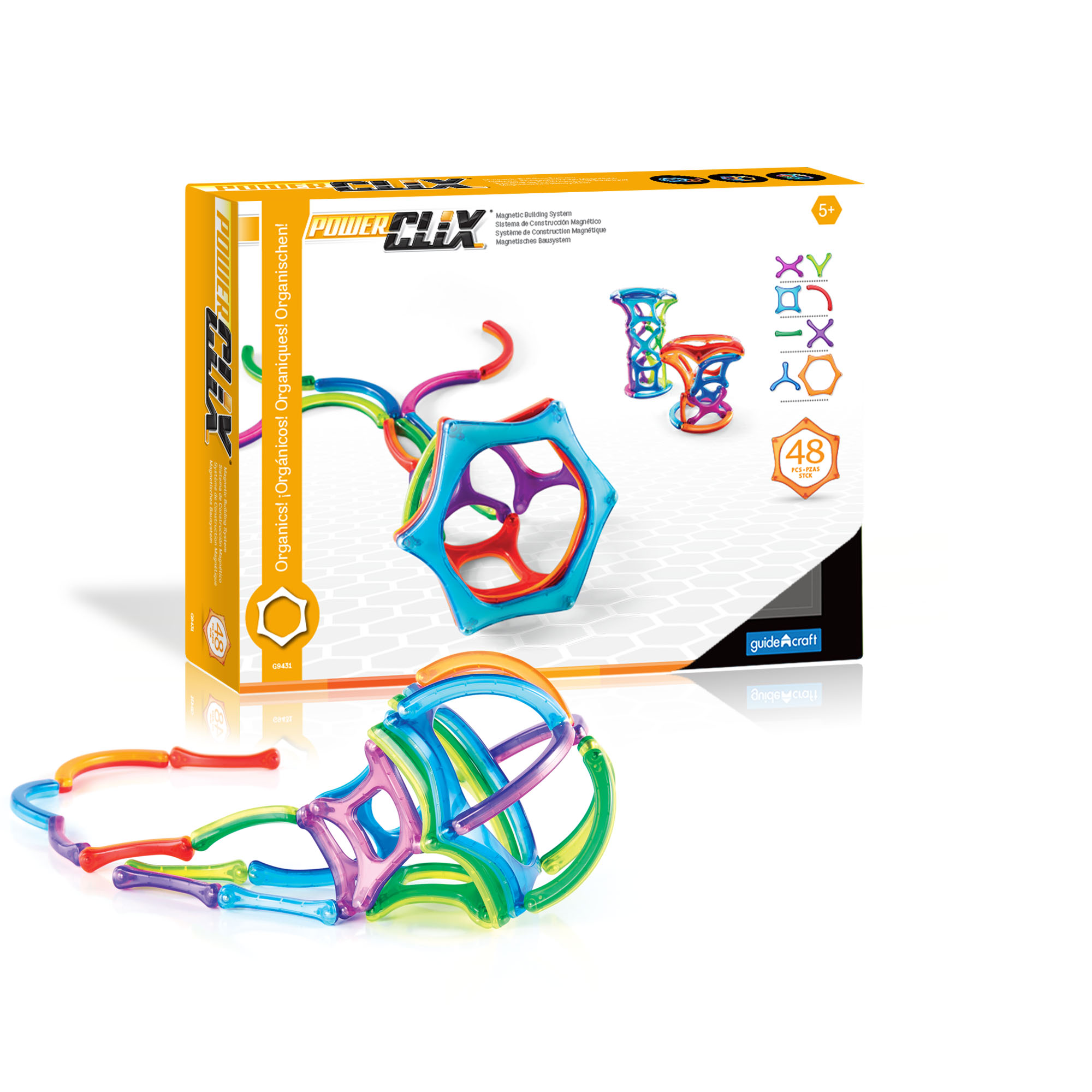 Guidecraft PowerClix Organics 48 Piece Set Guidecraft PowerClix Organics 48 Piece Set